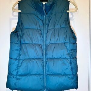 Gap Vest Womens Medium M  Green Puffer Packable Zip Coldcontrol Gorpcore Outdoor